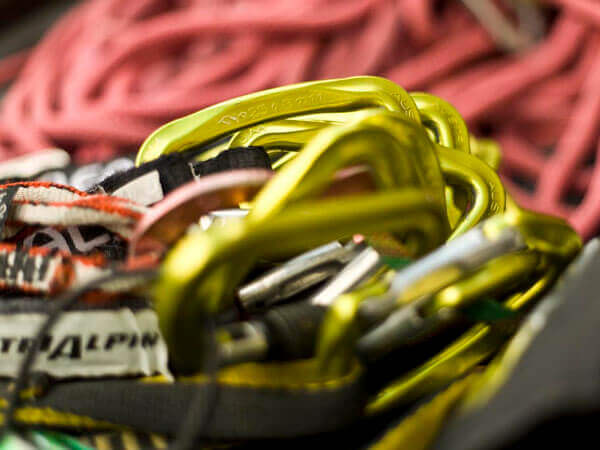 Canyoning equipment is different from climbing equipment.