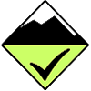Avalanche danger warning level 1 symbol