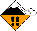 Avalanche danger warning level 3 symbol