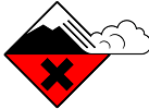 Avalanche danger warning level 4 symbol